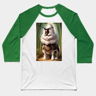 A cute white samurai persian cat Baseball T-Shirt